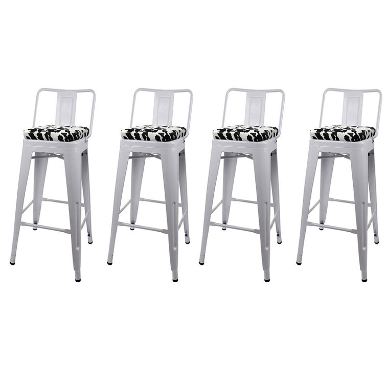 17 Stories 30Inch Milk Cow Seat Metal Bar Stool, set of 4 Wayfair